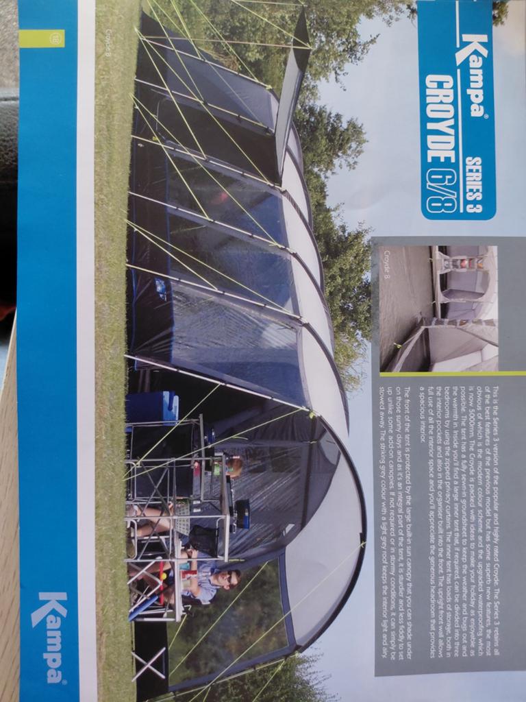 Kampa Croyde 8 Series 3 - Ruime Gezinstent, Ophalen, Gebruikt, Meer dan 6