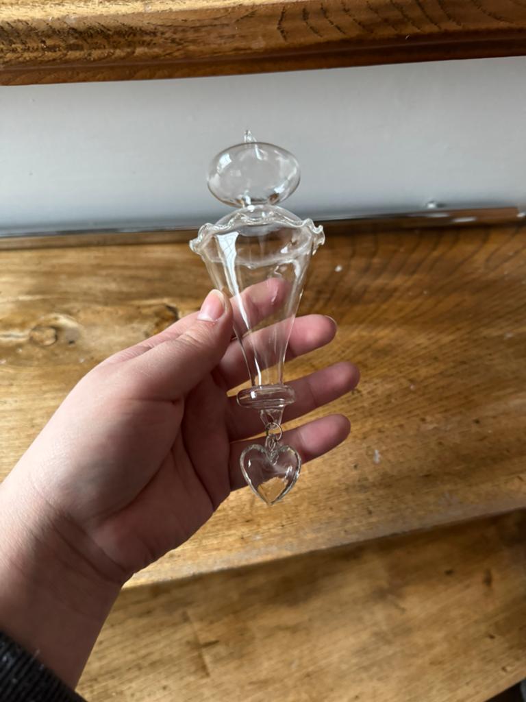 Glazen decoratiehanger hartje, Ophalen of Verzenden, Zo goed als nieuw, Glas