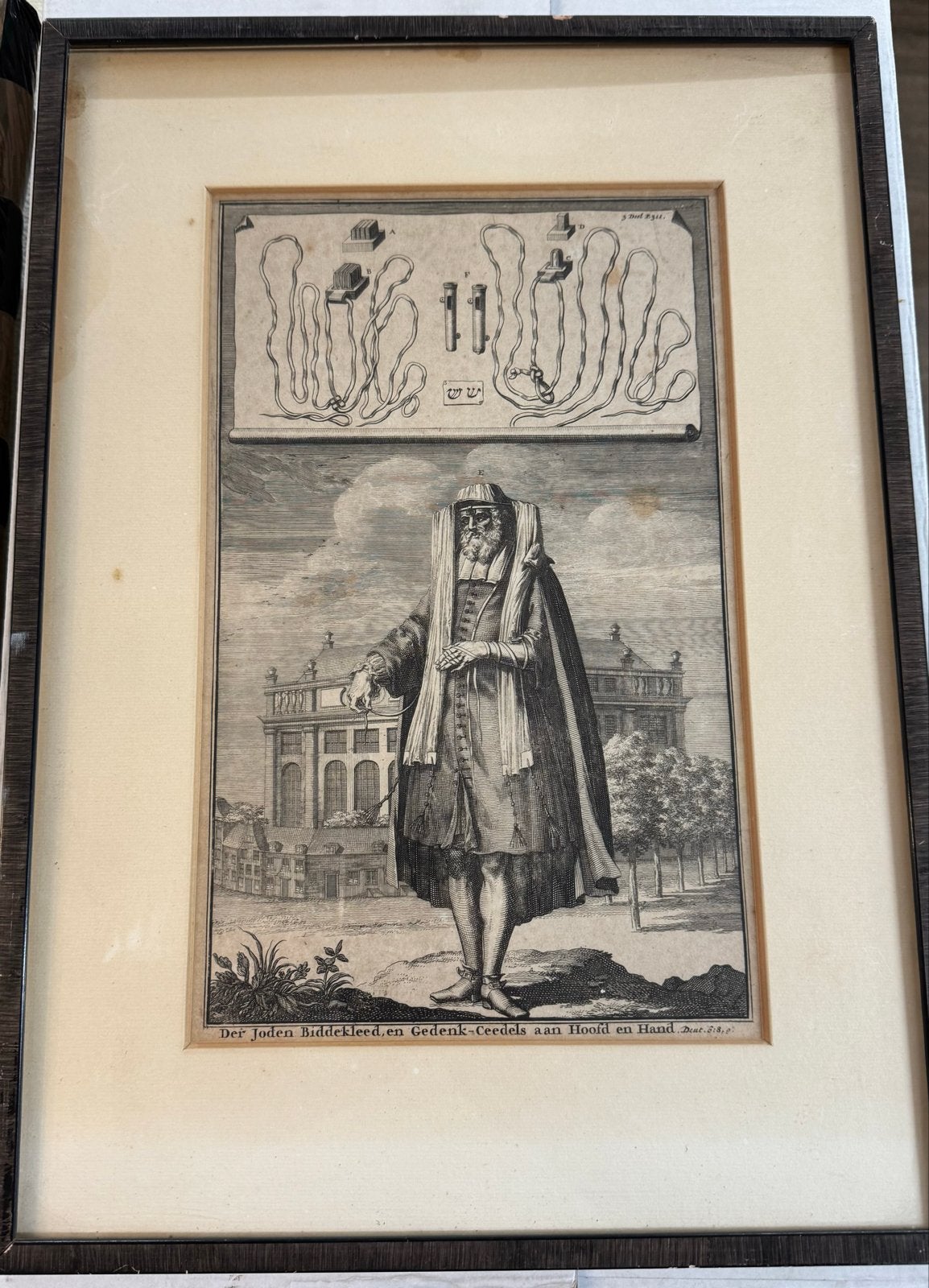 Antieke Gravure: Joodse Gebedskleding en Gedenk-Ceedels, Antiek en Kunst, Kunst | Etsen en Gravures, Ingelijst, Religie, Ophalen of Verzenden