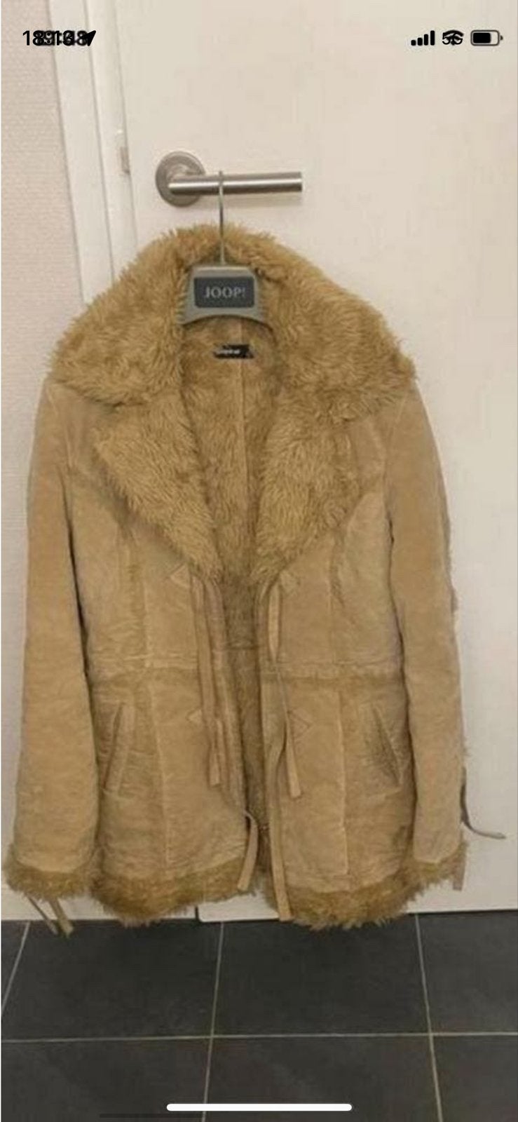 Mooie beige jas van Repeat met teddy voering, Ophalen, Gedragen, Maat 36 (S), Beige