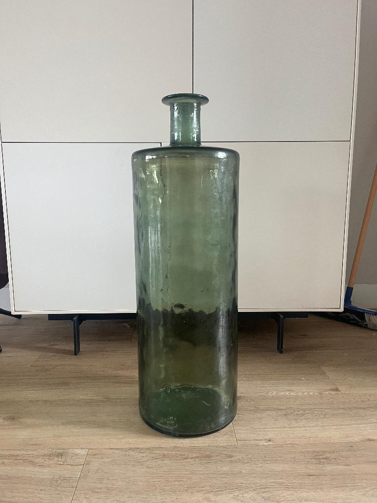 Vaas, groen glas, Ophalen, 75 cm of meer, Groen, Glas