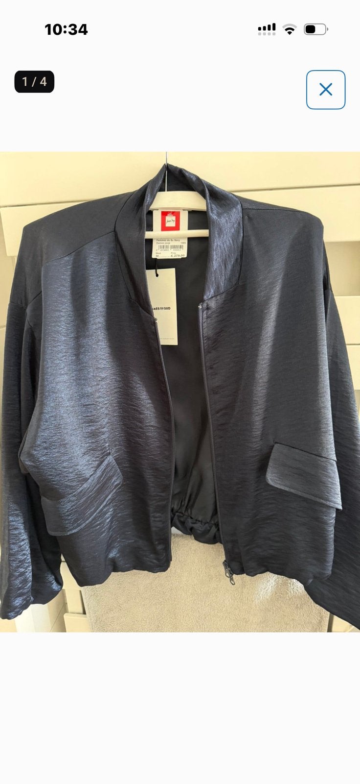 Jasje d blauw lacy satin femmes du sud m nieuw, Ophalen of Verzenden, Nieuw, Blauw