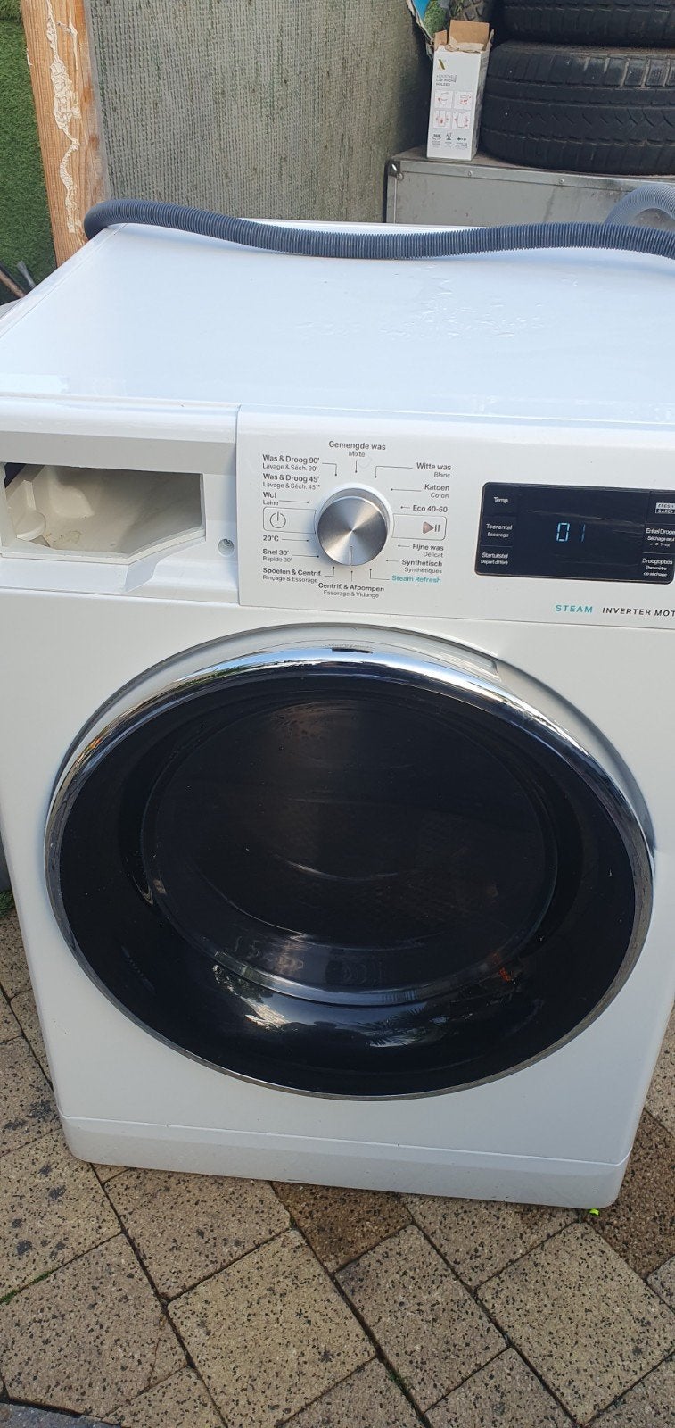 Whirlpool wasendroogcombi, Ophalen, Zo goed als nieuw, 85 tot 90 cm