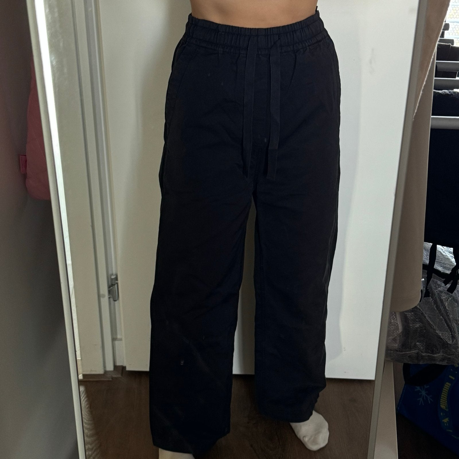 MCQ Zwarte wijde broek met trekkoord (maat 38), Zwart, Nieuw, Ophalen of Verzenden, Maat 36 (S)