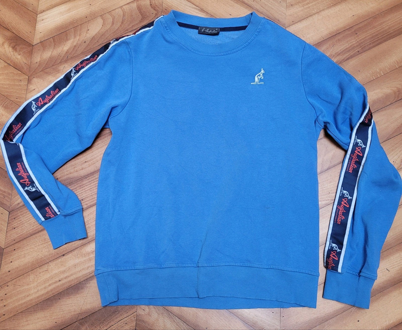 AUSTRALIAN Vintage Sweater Blauw + Bies Gabber Jas Hardcore, Kleding | Heren, Sportkleding, Ophalen, Zo goed als nieuw, Australian