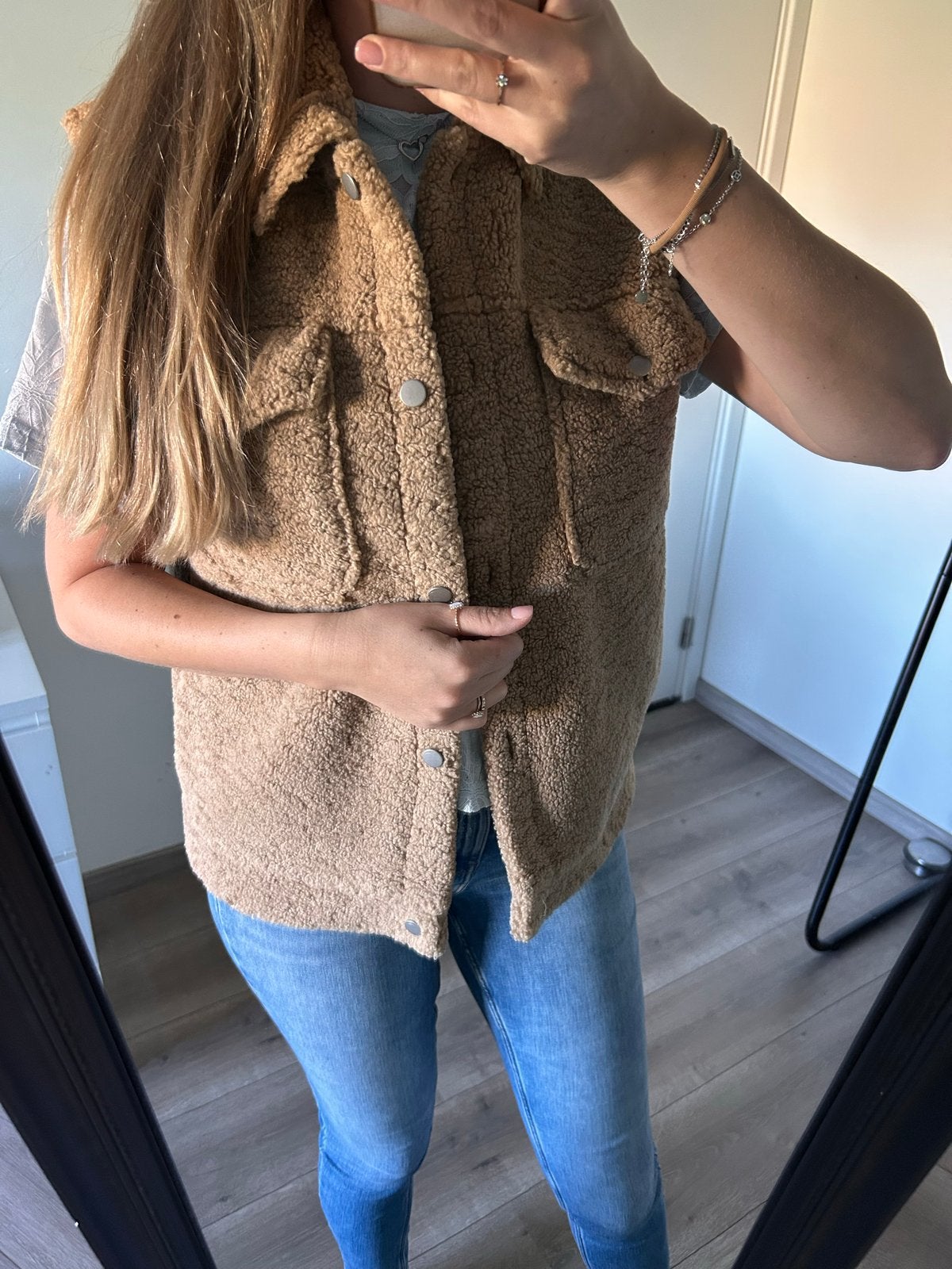 Selected Femme teddy gilet maat M, Ophalen of Verzenden, Zo goed als nieuw, Maat 38/40 (M), Beige