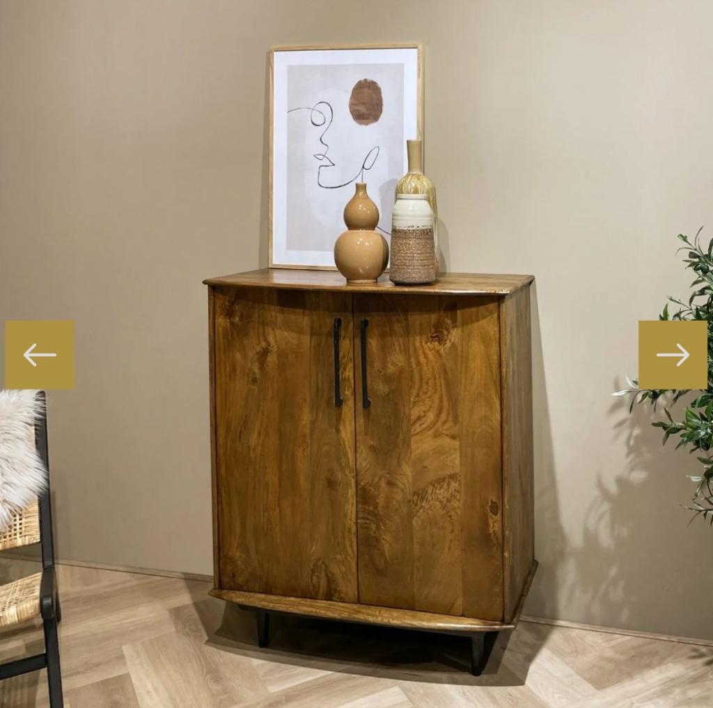 Magazijn Leegverkoop Dressoir Elias mangohout retro ACTIE, Hout, Nieuw, Mediterraans, Ophalen of Verzenden