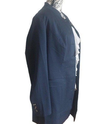 Longline Blazer navy maat 46 z.g.a.n., Ophalen of Verzenden, Zo goed als nieuw, Maat 46/48 (XL) of groter, Blauw