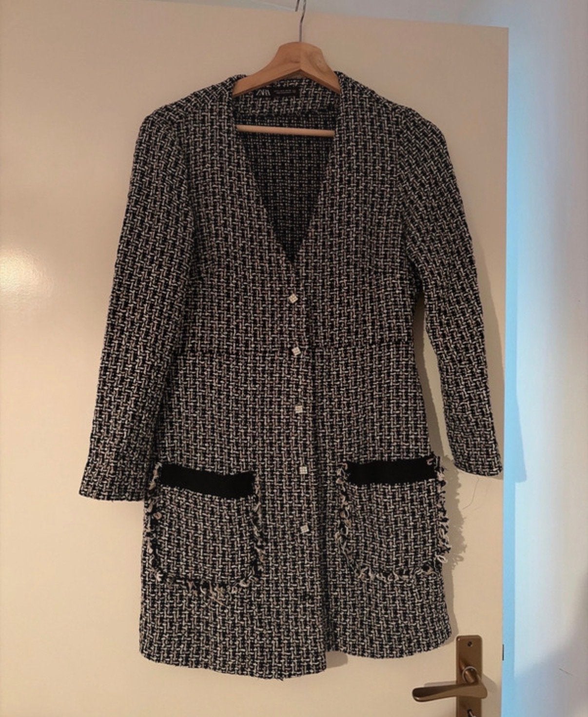 Zara blazer lang maat S, Maat 38/40 (M), Kostuum of Pak, Ophalen of Verzenden, Zo goed als nieuw