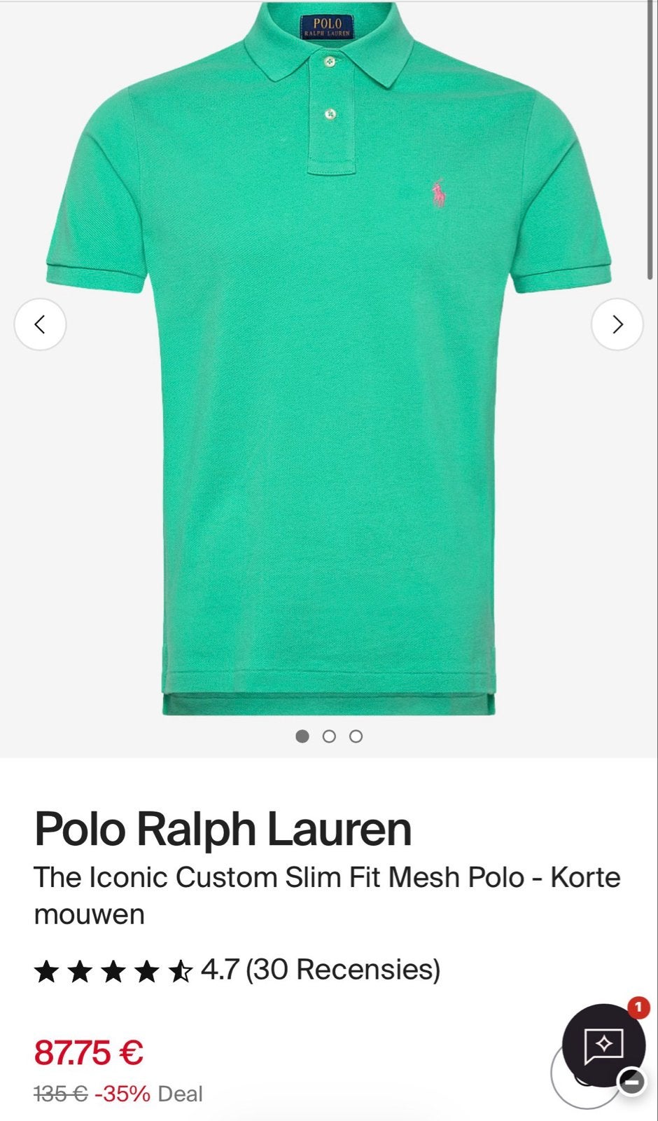 Nieuwe Polo Ralph Lauren polo - Groen - Maat L, Kleding | Heren, Polo's, Ophalen of Verzenden, Nieuw, Maat 52/54 (L), Groen