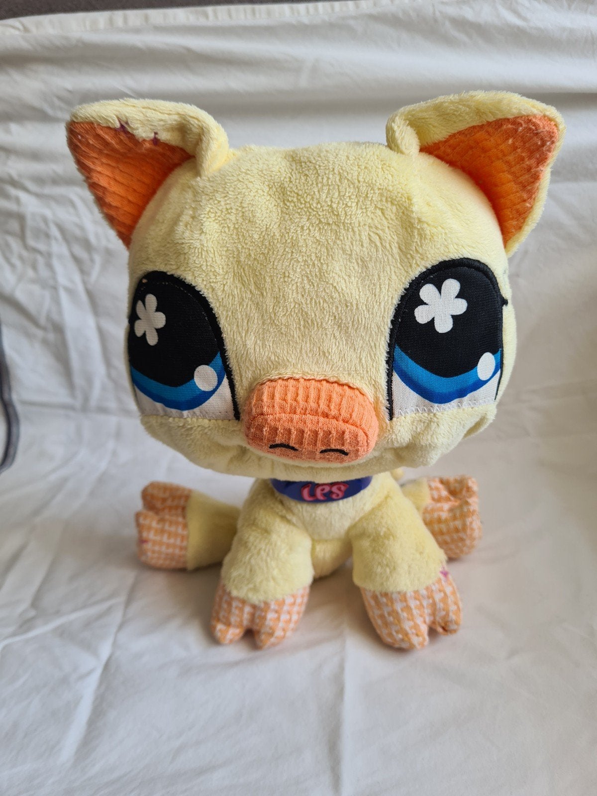 Littlest Pet Shop Knuffel Varkentje Geel Oranje LPS Ogen, Gebruikt, Overige merken, Overige typen, Ophalen of Verzenden
