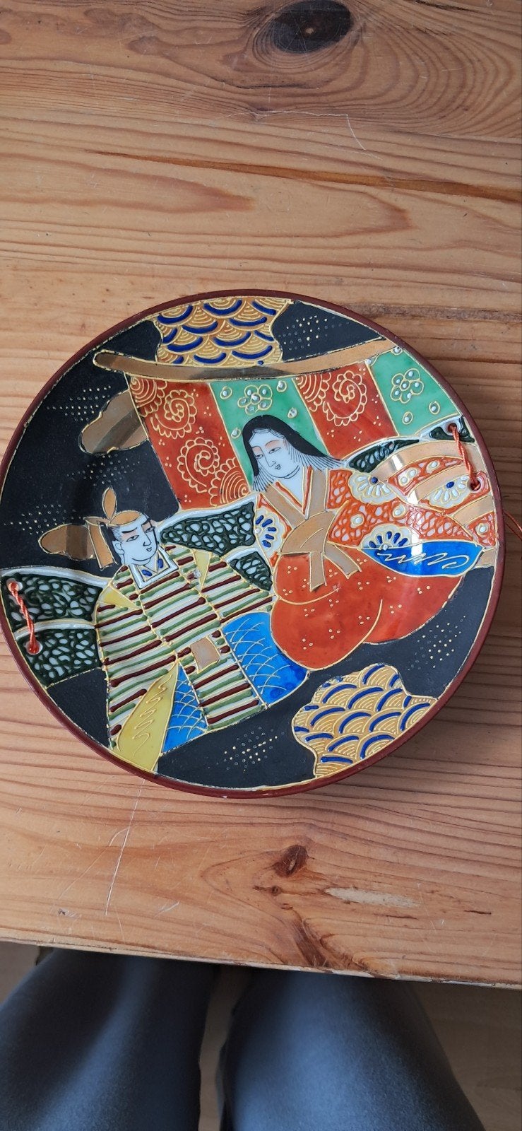 Decoratieve Japanse wandplaat met traditionele afbeelding, Ophalen of Verzenden