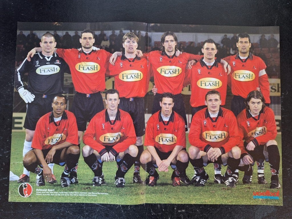 Verzameling oude elftalposters Helmond Sport (12x), Ophalen of Verzenden, Zo goed als nieuw, Overige binnenlandse clubs, Poster, Plaatje of Sticker