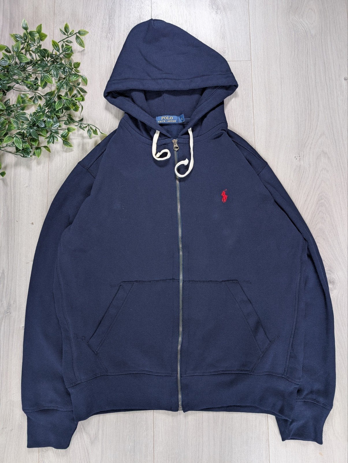 Vintage Polo Ralph Lauren Zip Hoodie Donkerblauw - Maat L, Maat 52/54 (L), Blauw, Ophalen of Verzenden, Polo Ralph Lauren
