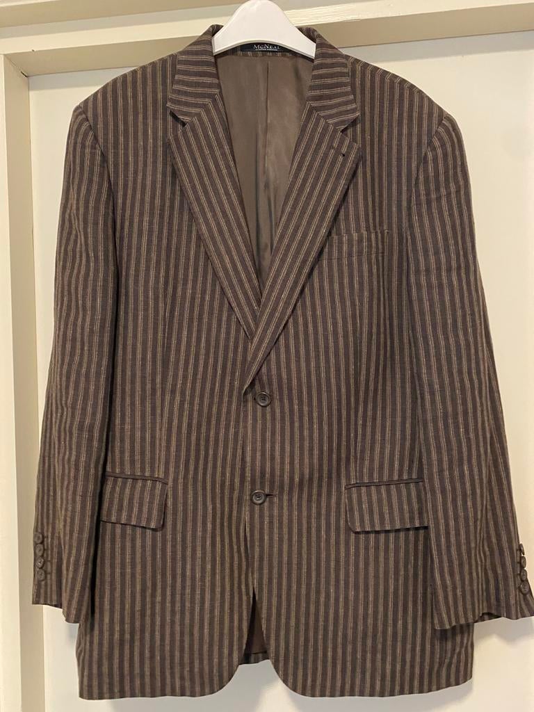 MCNEAL LINNEN ZOMER BLAZER JASJE 26., Kleding | Heren, Ophalen of Verzenden, Gedragen, Maat 52/54 (L), Bruin