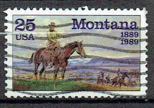 Amerika USA 1989 Montana 100 jaar Paard, Verzenden, Gestempeld, Dier of Natuur