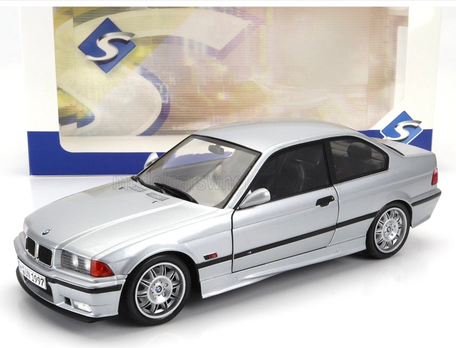 Solido BMW M3 E36 Schaal 1:18 Zilver - Gedetailleerd Model, Ophalen of Verzenden, Nieuw, Auto, Solido