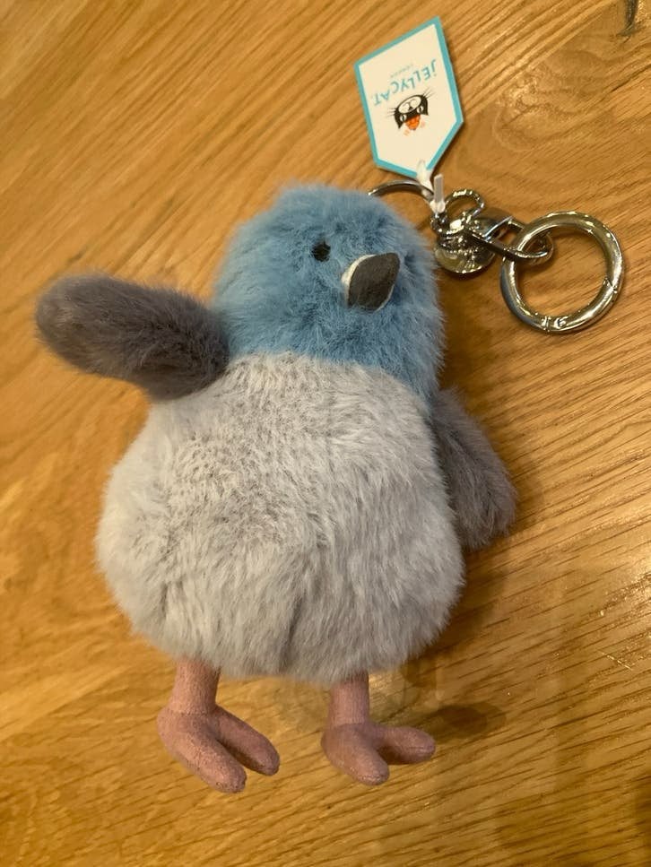Jellycat Duif Sleutelhanger tashanger  pigeon, Kinderen en Baby's, Jellycat, Overige typen, Blauw, Nieuw
