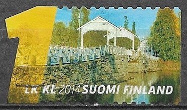 FINLAND 1 LK zegel Bruggen 2014, Verzenden, Finland, Gestempeld