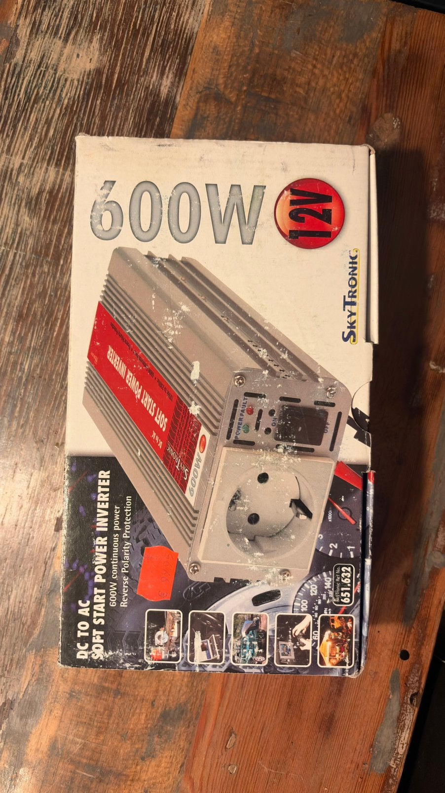 SkyTronic 651.632 – 12V  230V omvormer, 600W, Ophalen of Verzenden, Nieuw