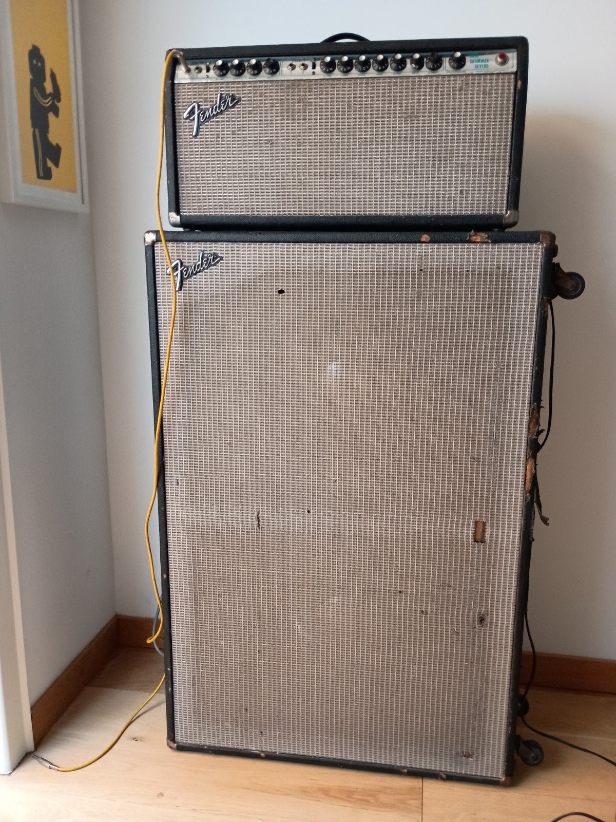 Fender dual showman Reverb 1976, Ophalen, Gebruikt, 100 watt of meer