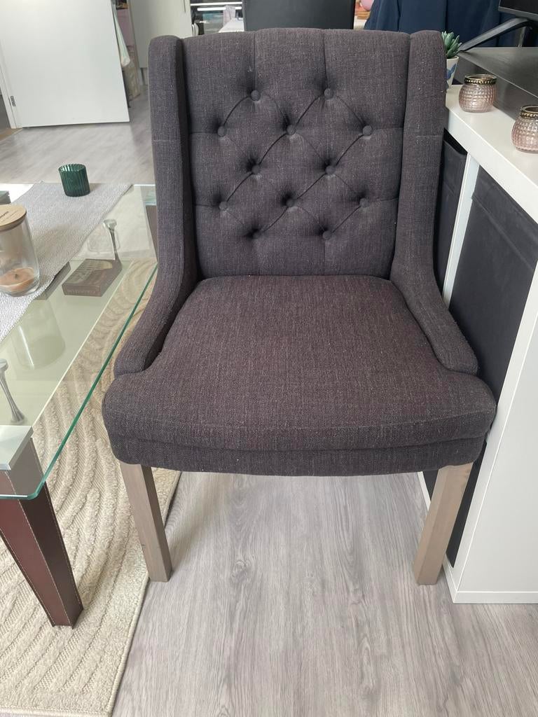 Dark grey fabric chair, Ophalen, Zo goed als nieuw, Eén, Stof