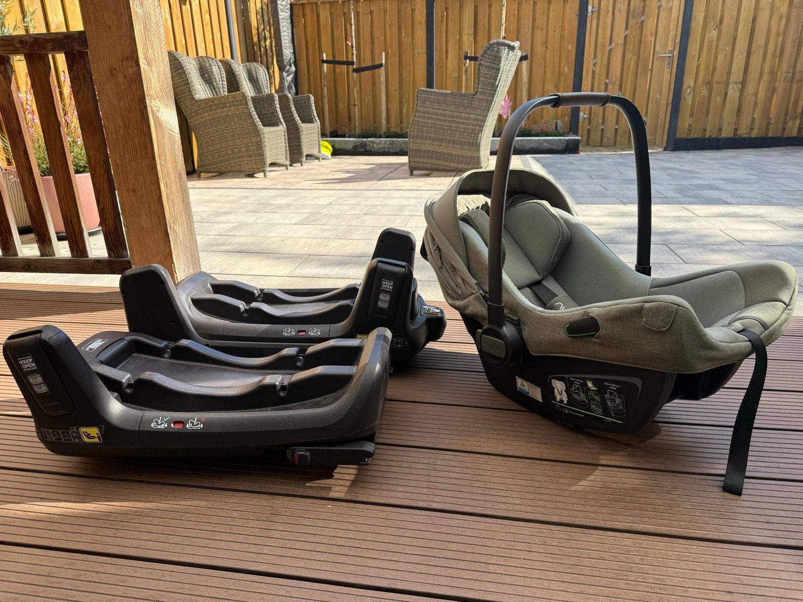 Nuna Pipa Next i-Size autostoel met 2 Isofix bases - Pine, Zo goed als nieuw, Isofix, 0 t/m 13 kg, Ophalen