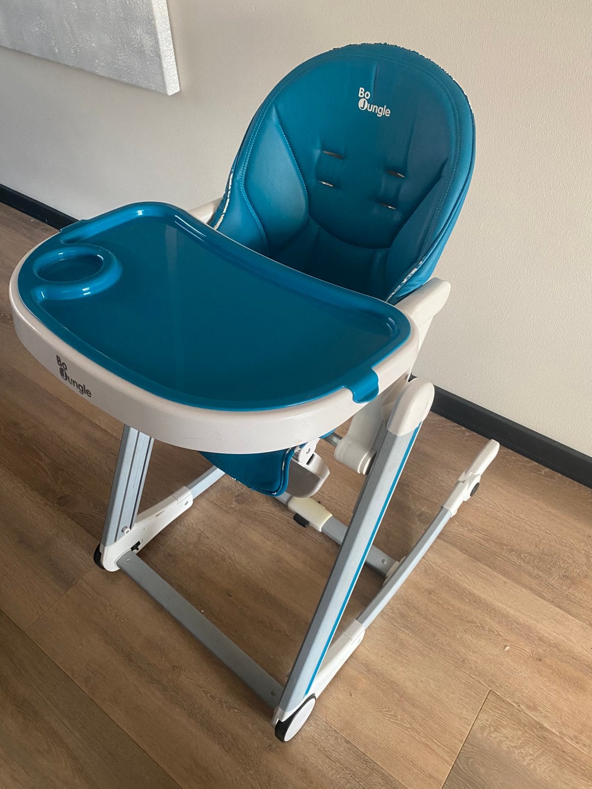 Bo Jungle Kinderstoel Blauw, luxe schommel- en ligfunctie, Ophalen, Gebruikt, Stoel(en)