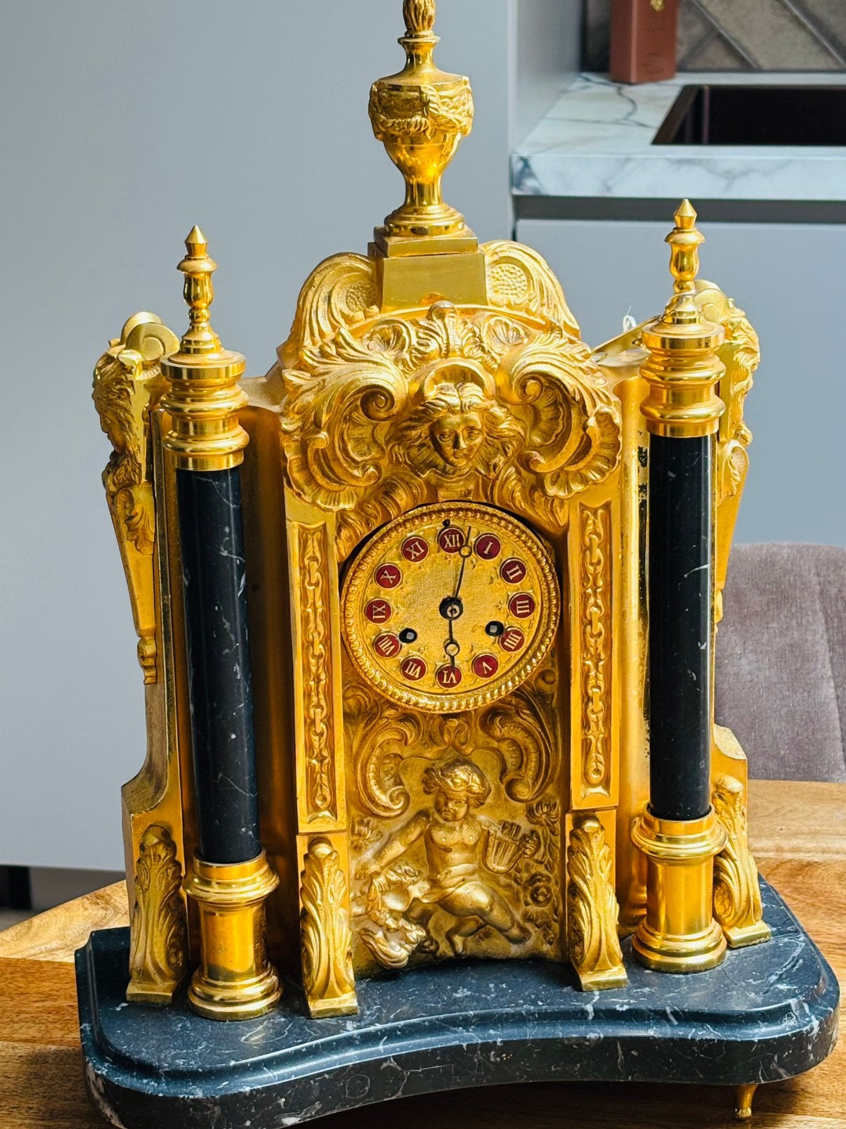 Top vergulde pendule, Antiek en Kunst, Antiek | Klokken, Ophalen of Verzenden