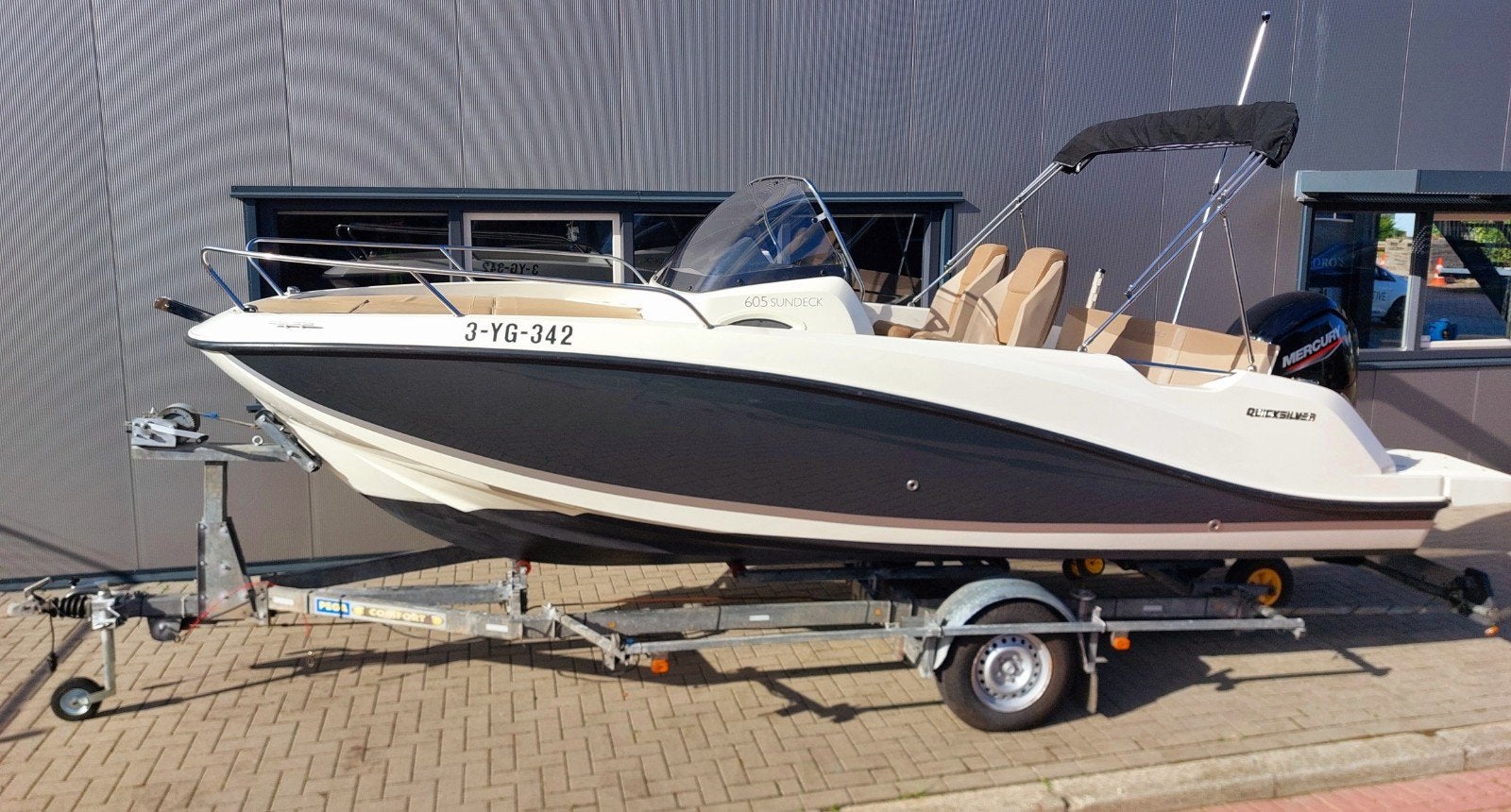 Quicksilver Activ 605 BJ2020 Mercury 115PK en Pega trailer, Gebruikt, Met afstandsbediening, 115 pk, Quicksilver
