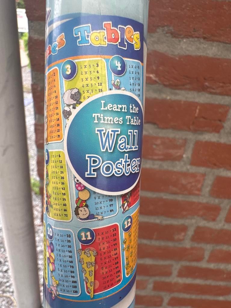Leer de Tafels Poster - Educatieve Wanddecoratie, Ophalen of Verzenden, Nieuw