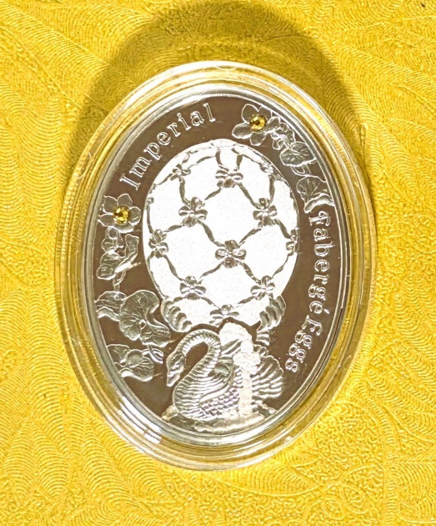 Massief zilveren munten "925 - Fabergé, Verzamelen, Ophalen of Verzenden, Zo goed als nieuw, Buitenland, Postzegel(s) of Munt(en)