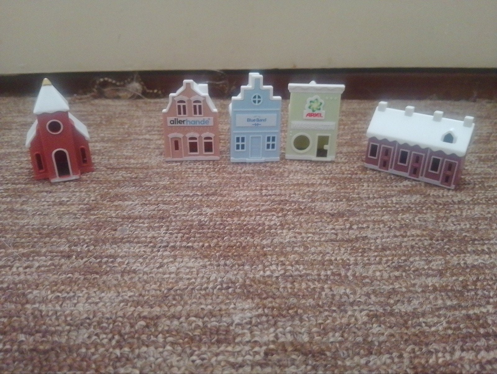 Miniatuur huisjes set - Allerhande, Blue Band, Ariel, Verzamelen, Ophalen of Verzenden, Gebruikt