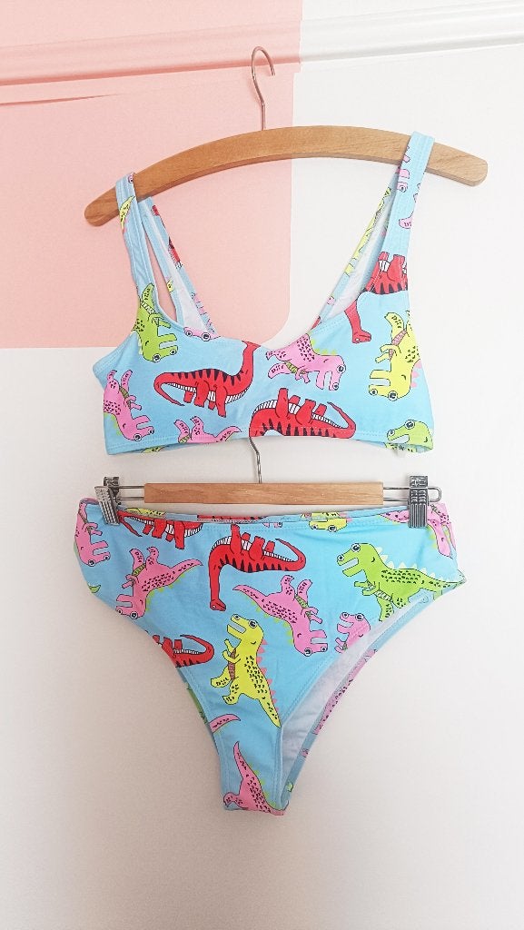 Blauwe dinosaurus bikini, Kleding | Dames, Blauw, Ophalen of Verzenden, Zo goed als nieuw, Bikini