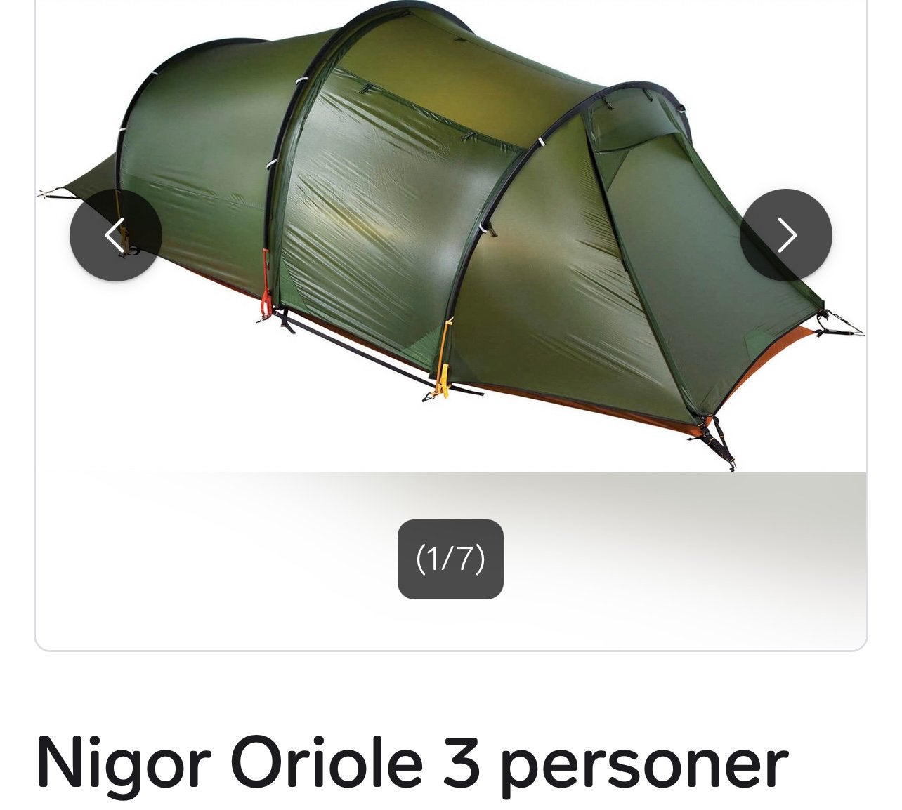 Nigor oriole + 2x buitentent+ footprint lichtgewicht bach, Ophalen, Zo goed als nieuw, Tot en met 3