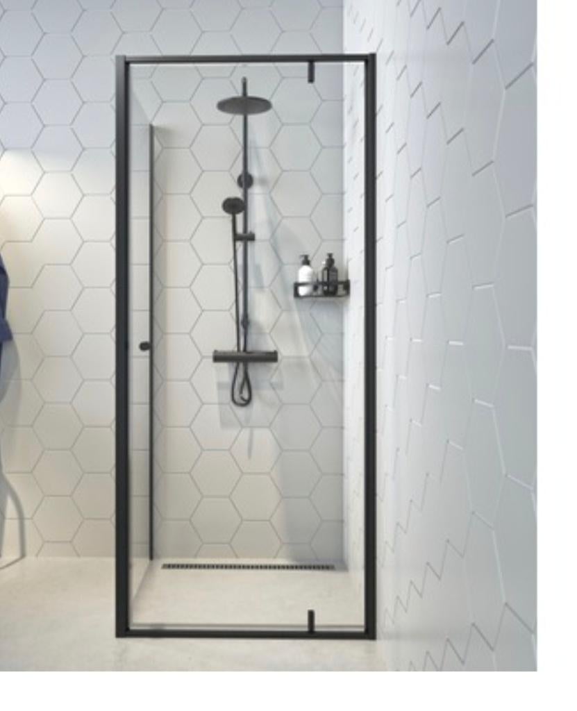 Douchcabine (draaideur + zijwand contour  van Sealskin), Ophalen, Nieuw, Glas, Douche