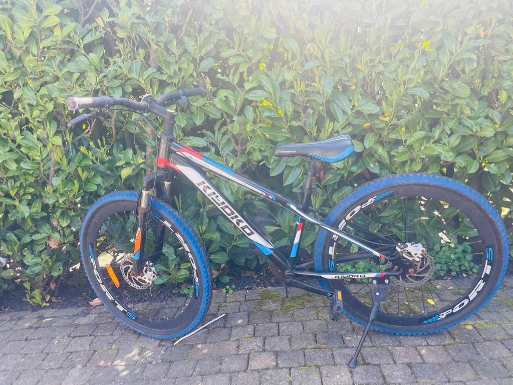 Kyoko Mountainbike - Stoere fiets met blauwe banden, Fietsen en Brommers, Overige merken, Gebruikt, Versnellingen, Schijfrem