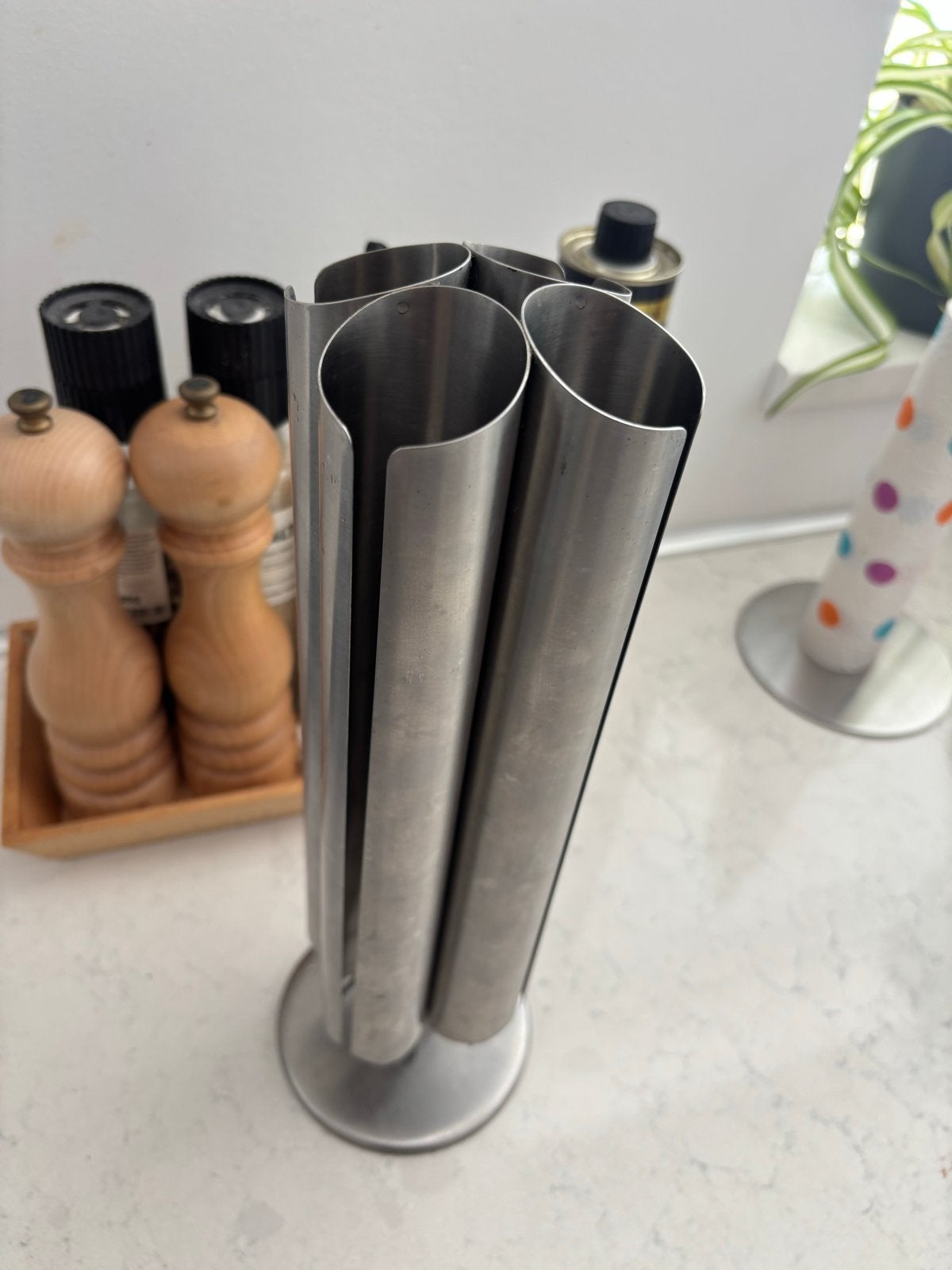 RVS nespresso cupjeshouder, Ophalen, Flessenkoeler, Gebruikt, Zilver