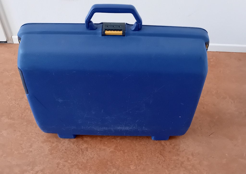 Samsonite koffer blauw zonder wieltjes, Ophalen, Gebruikt, 50 tot 60 cm, Hard kunststof
