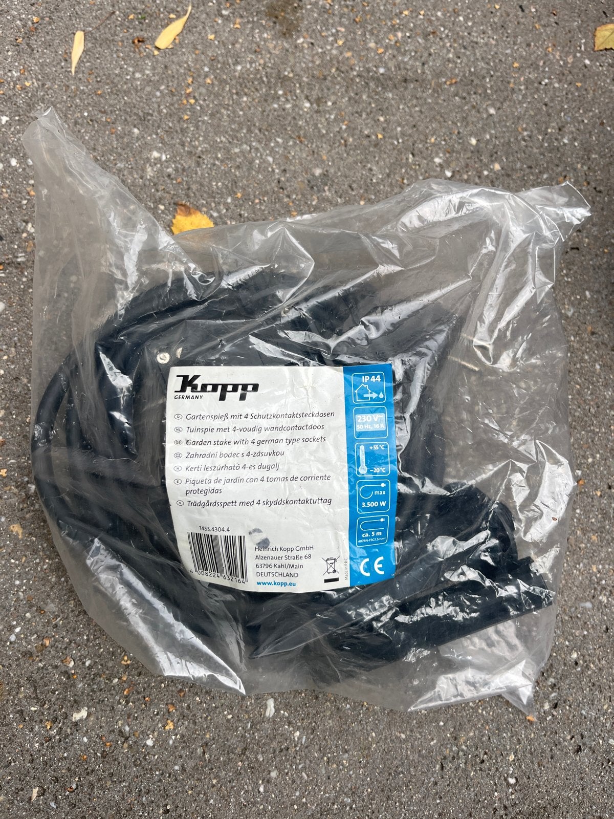 Kopp Tuinspie met 4-voudig wandcontactdoos - IP44, Ophalen of Verzenden, Nieuw