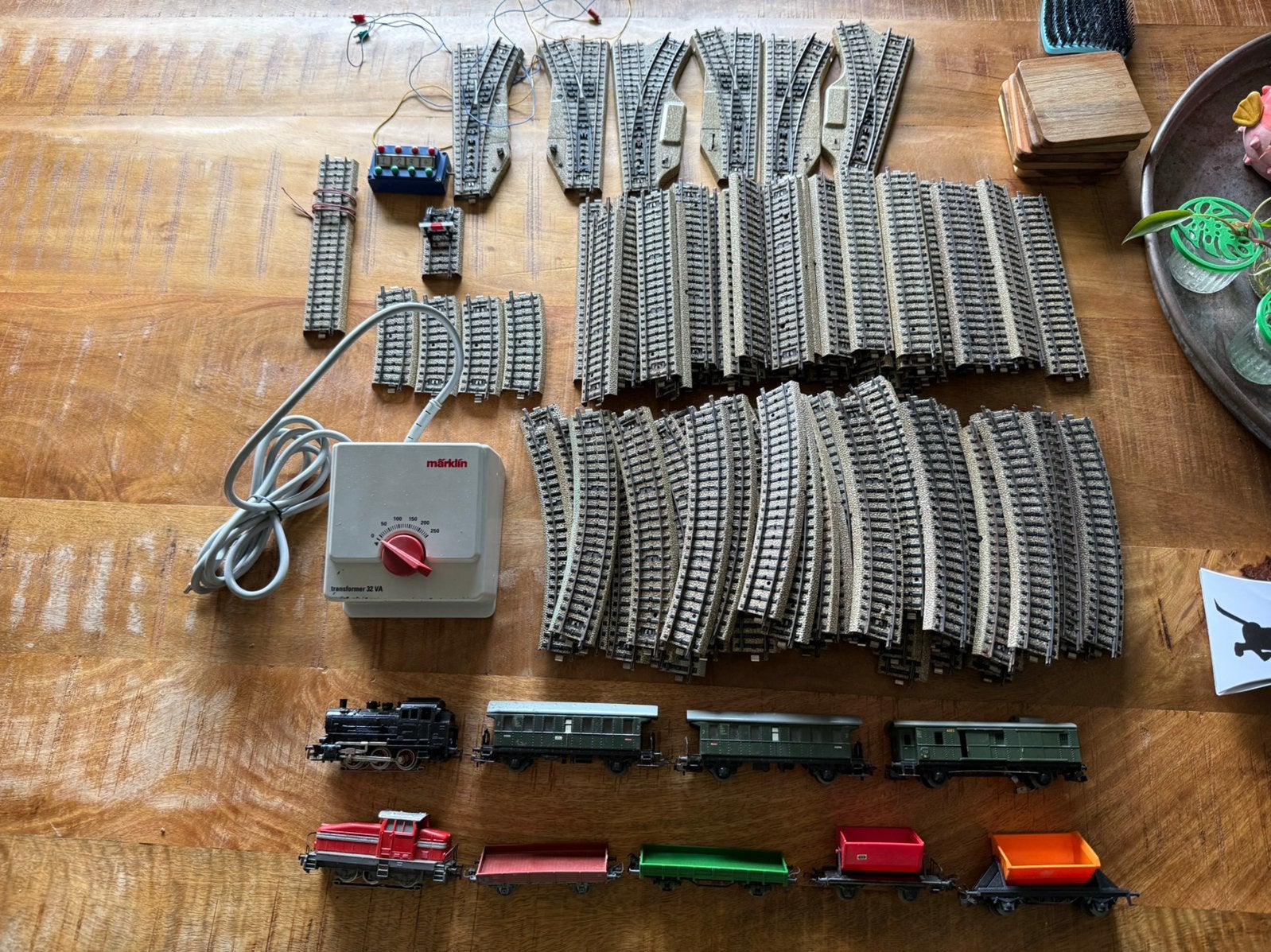 Marklin complete Treinset 2x locomotief wagons trafo Rails, Wisselstroom, Ophalen of Verzenden, Märklin, Gebruikt