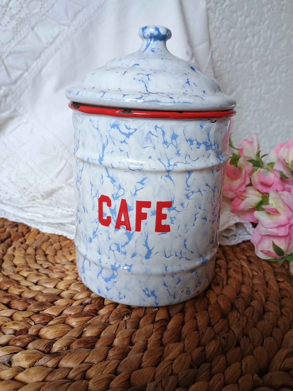 Brocante frans emaille koffie pot, Ophalen of Verzenden