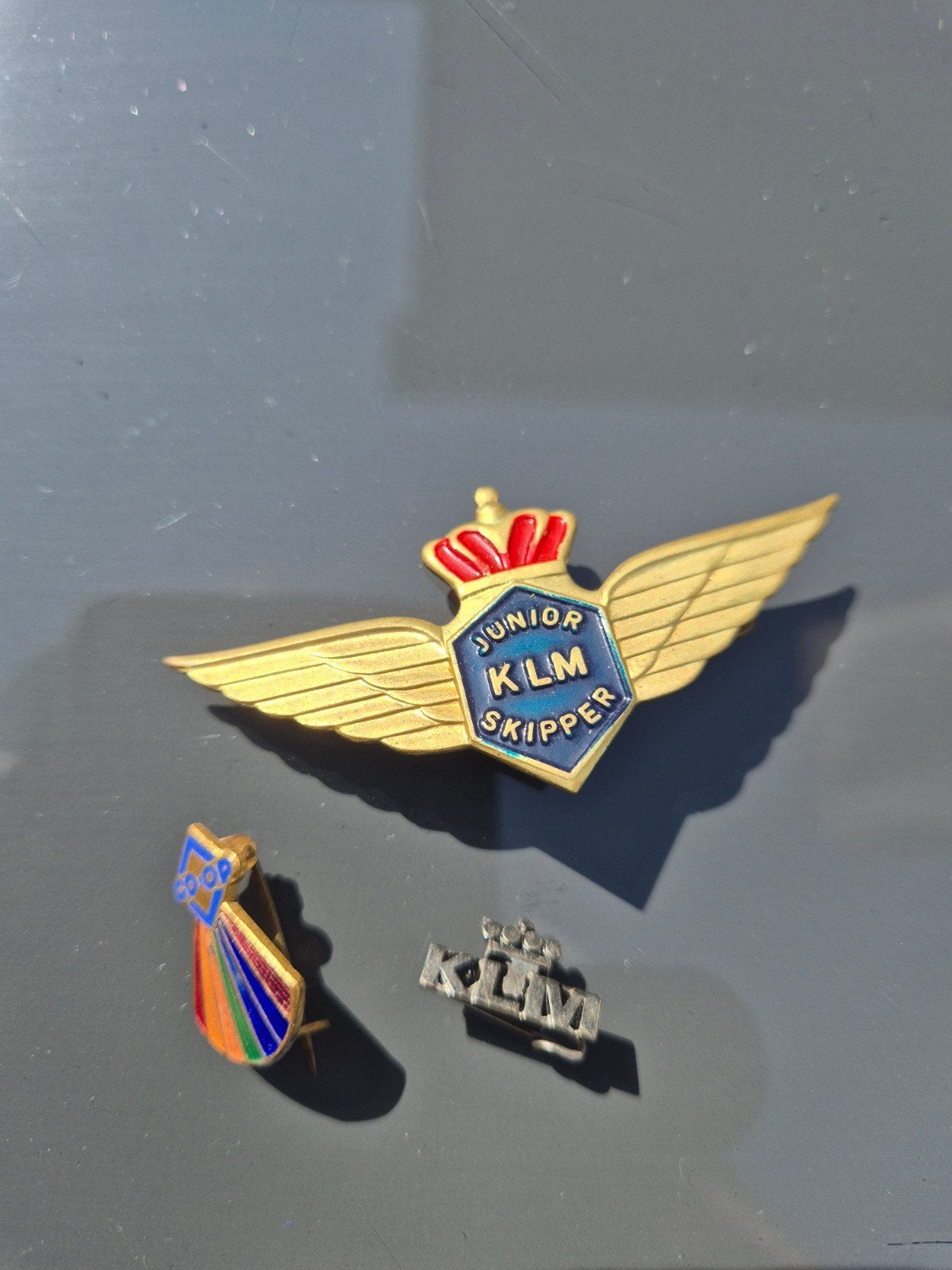 Vintage KLM Junior Skipper en andere pins, Ophalen of Verzenden