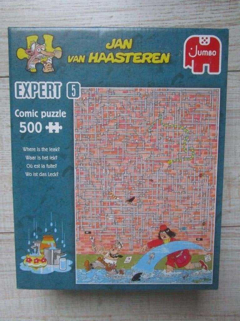 Legpuzzel JAN VAN HAASTEREN  EXPERT 5  waar is het lek?, Ophalen of Verzenden, 500 t/m 1500 stukjes, Nieuw, Legpuzzel