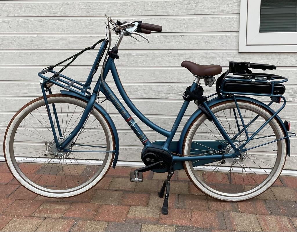 Elektrische Cortina fiets met kinderzitje/buggy moederfiets, Ophalen, Zo goed als nieuw, 50 km per accu of meer, Cortina