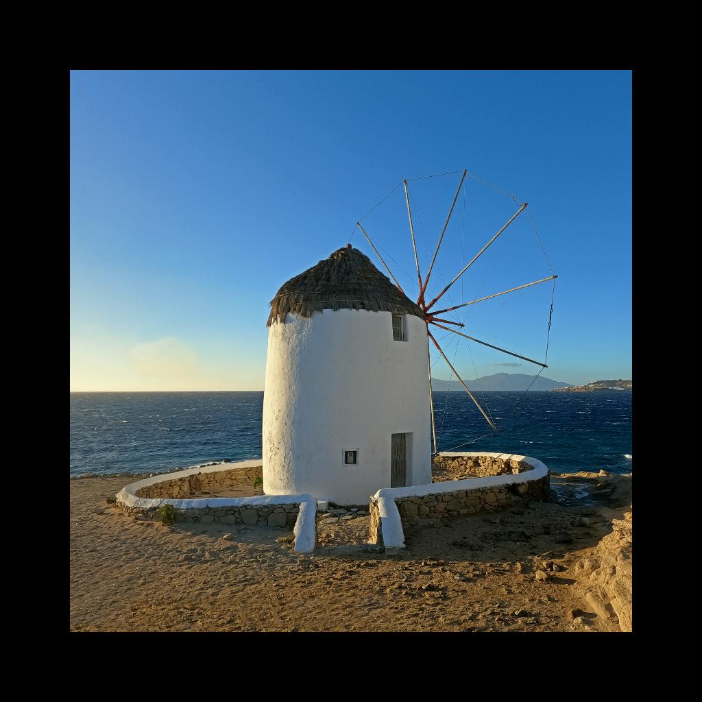 windmolen griekenland foto Mykonos muurdecoratie, 1980 tot heden, Foto, Nieuw, Buitenland