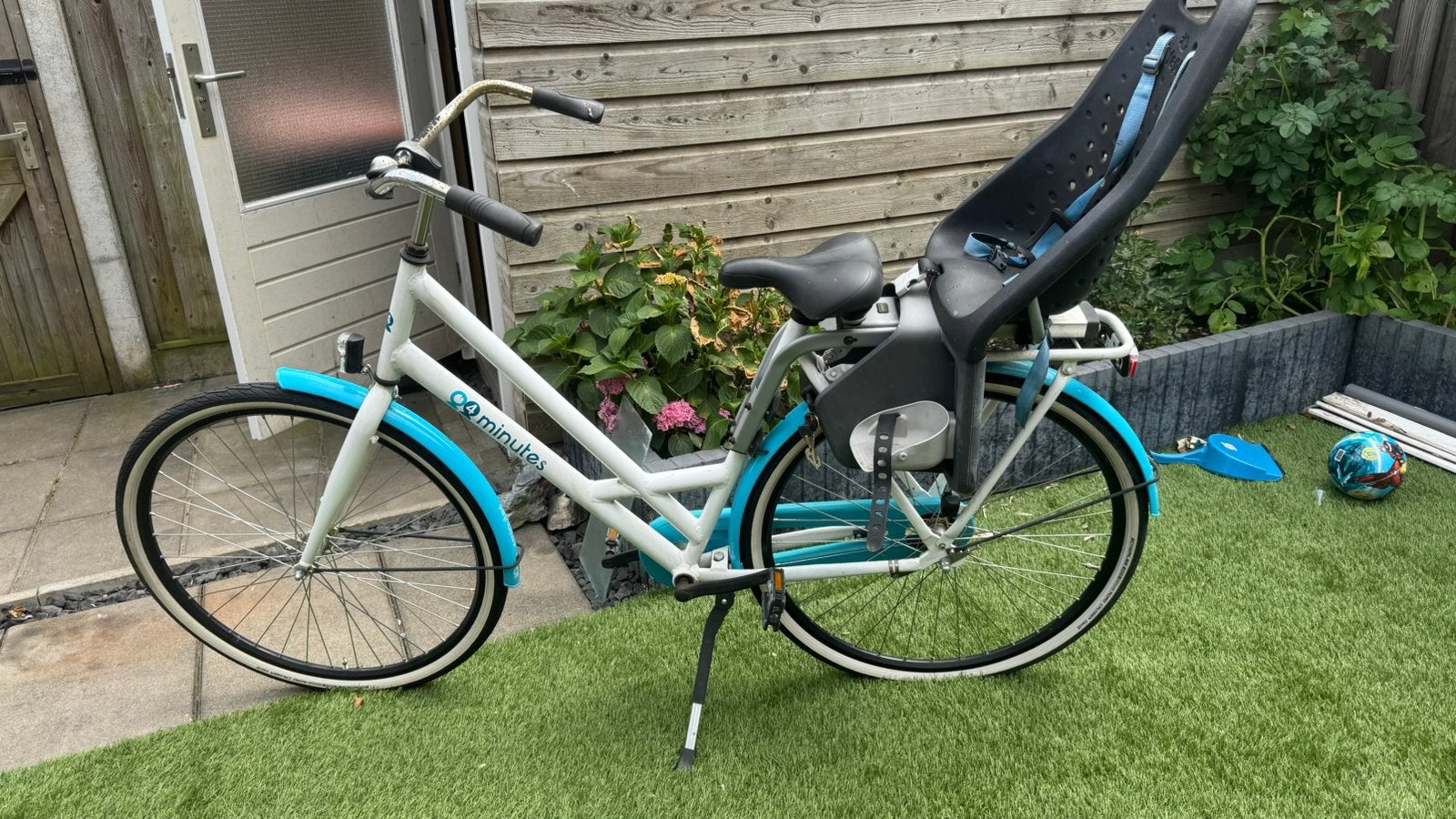 Fiets met kinderzitje - 00minutes, Overige merken, Velgrem, Ophalen of Verzenden, 53 tot 56 cm