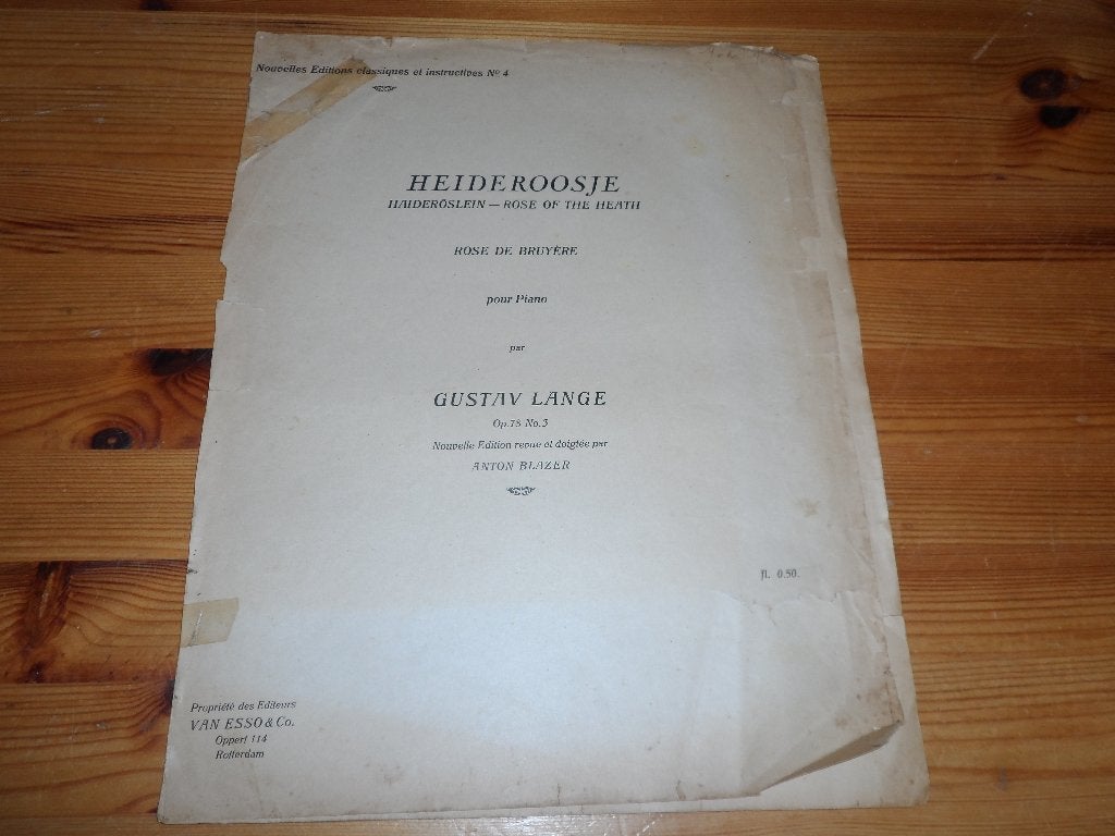 Heideroosje - gustav lange, Muziek en Instrumenten, Gebruikt, Ophalen of Verzenden, Artiest of Componist, Piano