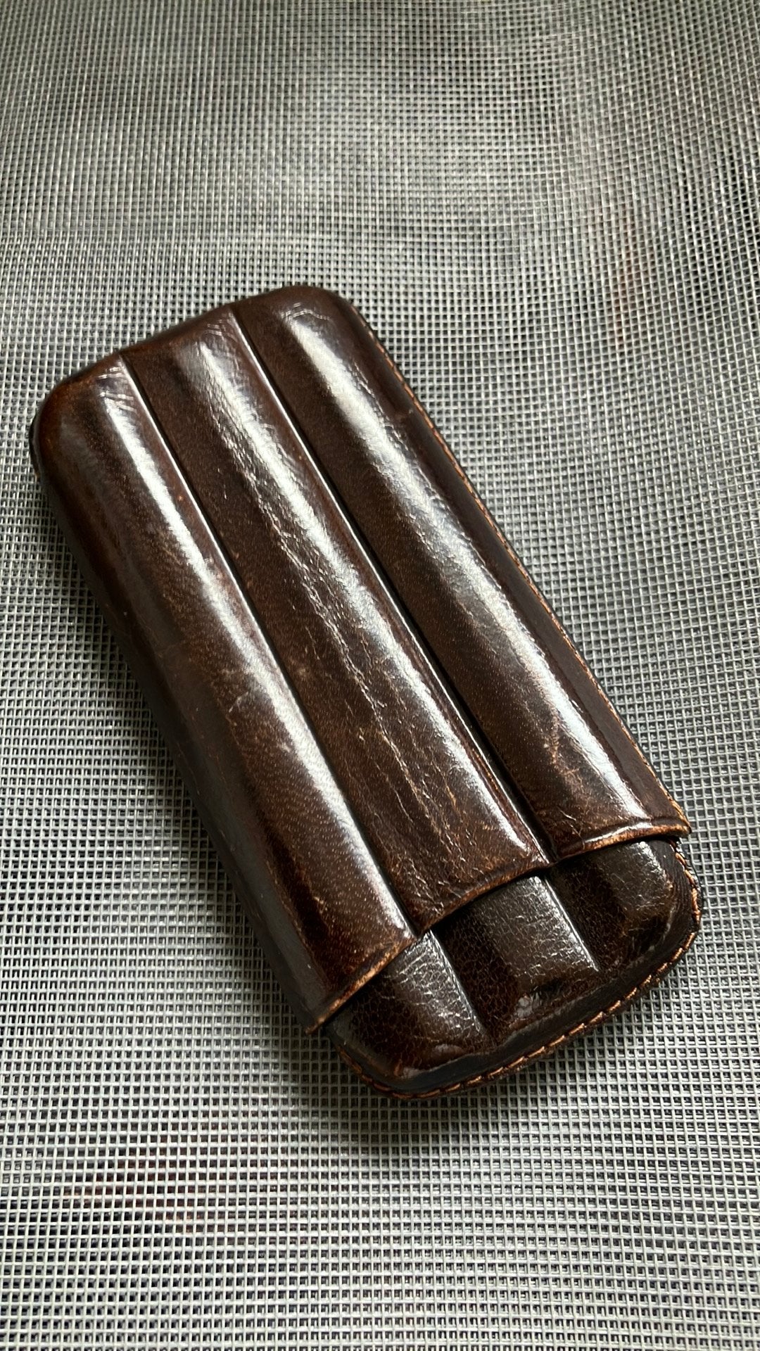 Engelse lederen sigarenkoker, Edwardiaans., Verzenden, Heren