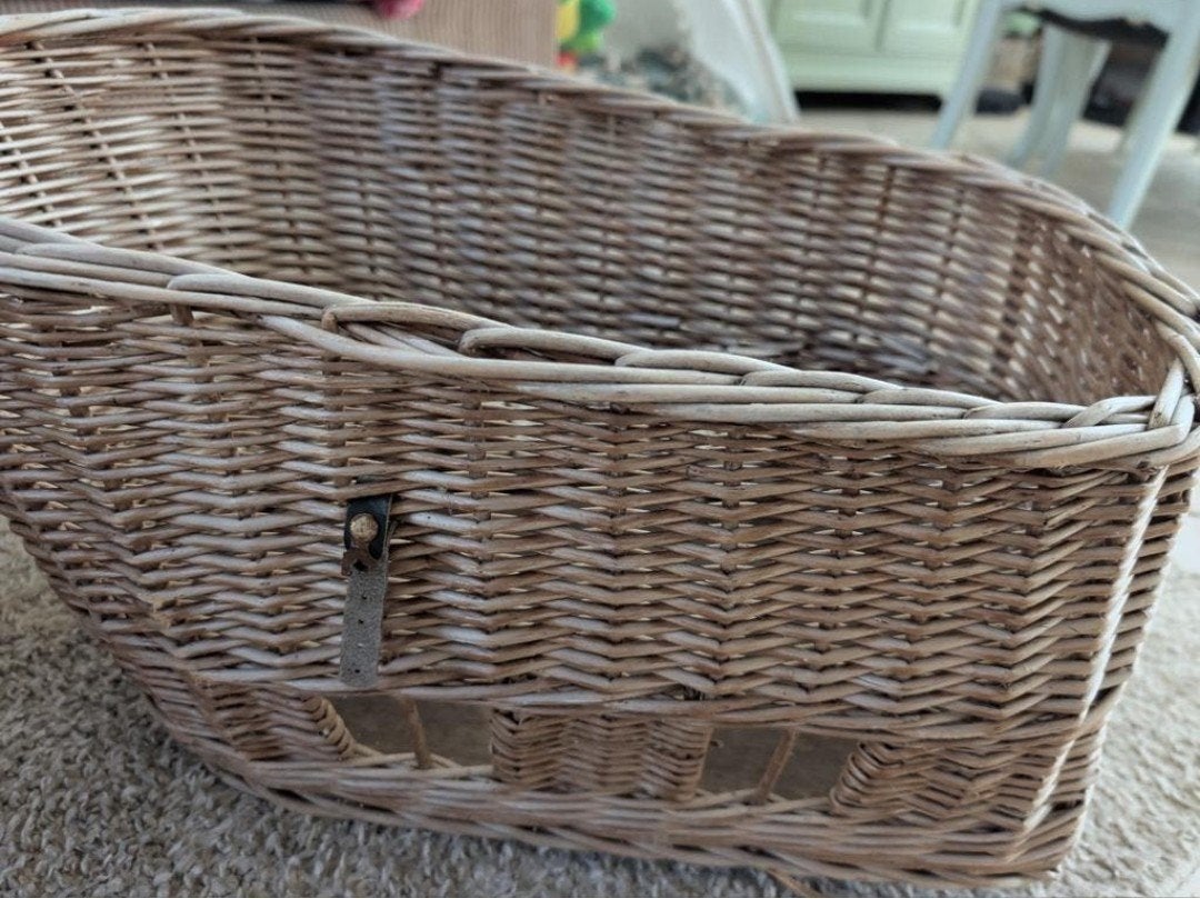 Grote rieten fietsmand, Ophalen of Verzenden, Gebruikt, Fietsmand